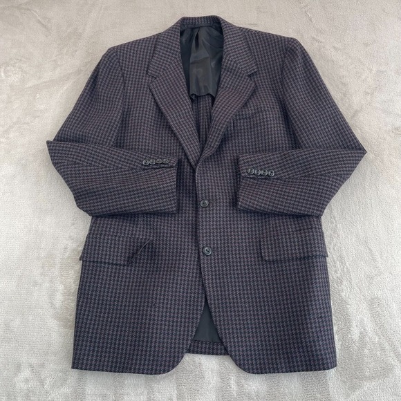 Vintage Oxxford Clothes Two-Button Jacket 42 Tall Onwentsia Tweed Houndstooth